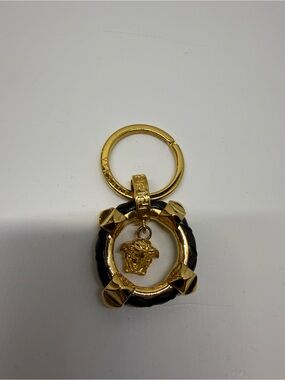 Versace Gold and Black Medusa Ring Key Fob